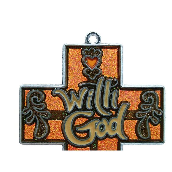 Religious Suncatcher With God All Things Are Possible Acrylic And Metal Painted - Picture 2 of 9